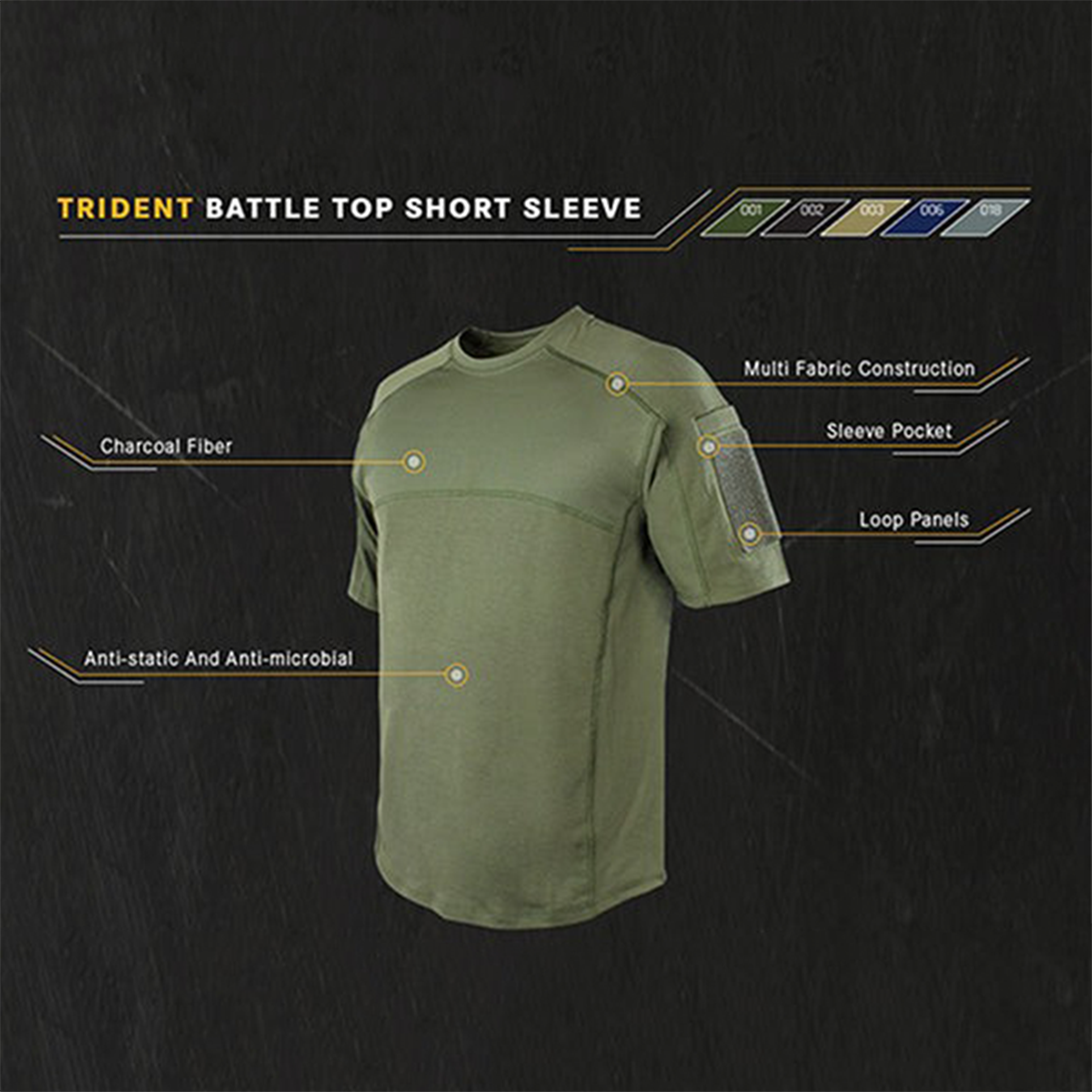 trident short sleeve battle top